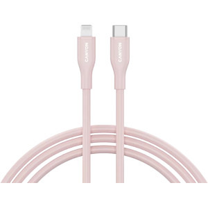 Cablu de date / adaptor Canyon USB-C Male la Lighting Male, MFi, 1 m, Pink