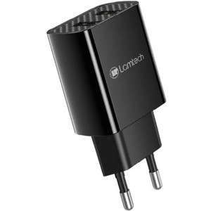 Lamtech Travel Wall Charger, 2x USB, 5V 2.1A, Black