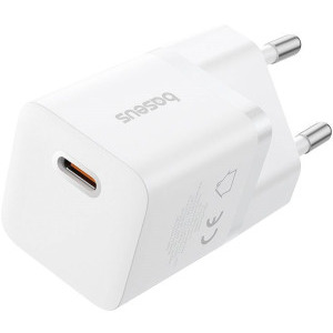 Incarcator retea Baseus GaN5 Mini, 1x USB-C, Quick Charge 25 W, GaN, White