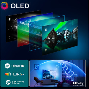 Philips Smart TV 77OLED820/12 Seria OLED820/12 194cm 4K UHD HDR Ambilight pe 3 laturi