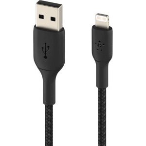 Belkin BoostCharge Braided, USB Male la Lightning Male, 0.15 m, Black