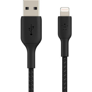 Belkin BoostCharge Braided, USB Male la Lightning Male, 0.15 m, Black