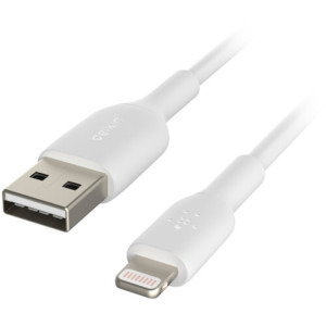 Belkin BoostCharge USB-A Male la Lightning Male, MFi, 2m, White
