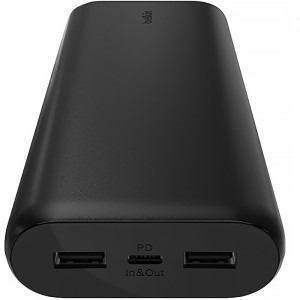 Belkin BoostCharge 20000 mAh, 2x USB, 1x USB-C, Black