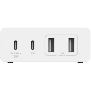 Belkin BoostCharge Pro, GaN 108W, 2x USB, 2x USB-C, White