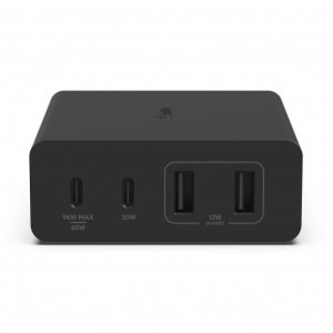 Belkin BoostCharge Pro, GaN 108W, 2x USB, 2x USB-C, Black