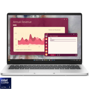 Laptop DELL 14 Pro 14 PC14250, FHD+, Procesor Intel® Core™ Ultra 5 235U (12M Cache, up to 4.90 GHz), 16GB DDR5, 1TB SSD, Intel Graphics, Win 11 Pro, Platinum Silver, 3Y ProSupport