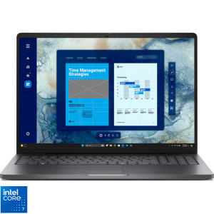 Laptop DELL 16 Pro 16 PC16250, FHD+, Procesor Intel® Core™ 7 150U (12M Cache, up to 5.40 GHz), 16GB DDR5, 1TB SSD, Intel Graphics, Win 11 Pro, Magnetite, 3Yr BOS