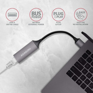 AXAGON 1x USB 3.2 Male - 1x RJ-45 Female Gri