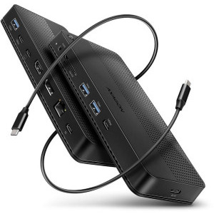 AXAGON HMC-U4 Dual, 1x HDMI, 1x DisplayPort, 3x USB 3.0, 1x Jack 3.5 mm, 1x SD card, 1x microSD