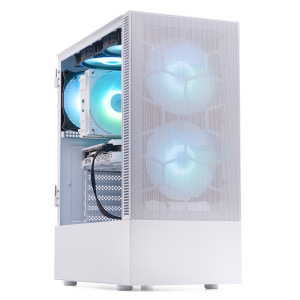 Gaming BALAUR Epic Max Alb, Intel i5-14400F 2.5GHz, 32GB DDR5, 1TB SSD, RTX 4060 8GB GDDR6, Iluminare RGB