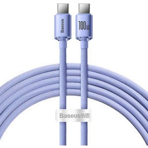 Baseus Crystal Shine, USB-C Male la USB-C Male, 100 W, 1.2 m, Purple