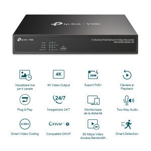 TP-LINK VIGI NVR1004H4P 4 Canale