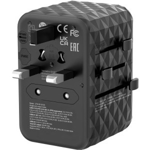 Verbatim Adaptor Universal UTA-05 Travel, 65W GaN3, 2x USB-C PD & QC4.0 + 2x USB