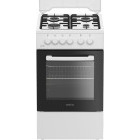 Aragaz Arctic AGM5610FL, Gaz, 4 arzatoare, Aprindere electrica, Safety Plus, Arzatoare cu eficienta ridicata, Iluminare interioara, Timer, 60 cm, Alb