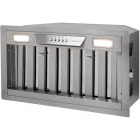 Hota incorporabila Turbionaire integrata THC50BPS, Putere de absorbtie 682 m3/h, Clasa A++, Iluminare LED, Filtre Baffle, Colector de grasimi, 52 cm, Inox