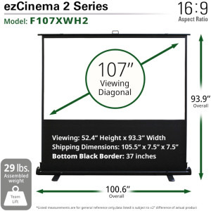 EliteScreens ezCinema 2 F107XWH2 16:9 237 x 133.5 cm