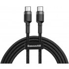 Cablu de date / adaptor Baseus Cafule CATKLF-HG1, USB-C Male la USB-C Male, Quick Charge 3.0, 2 m, Black, amperaj maxim suportat 3A