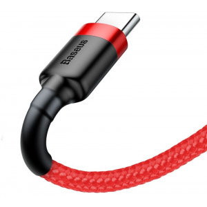 Baseus Cafule CATKLF-C09, USB Male la USB-C Male, 2 m, Red, amperaj maxim suportat 3A