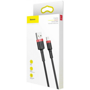 Baseus Cafule CALKLF-B19, USB Male la Lightning Male, 1 m, Red-Black