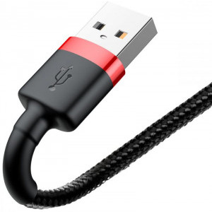 Baseus Cafule CALKLF-B19, USB Male la Lightning Male, 1 m, Red-Black