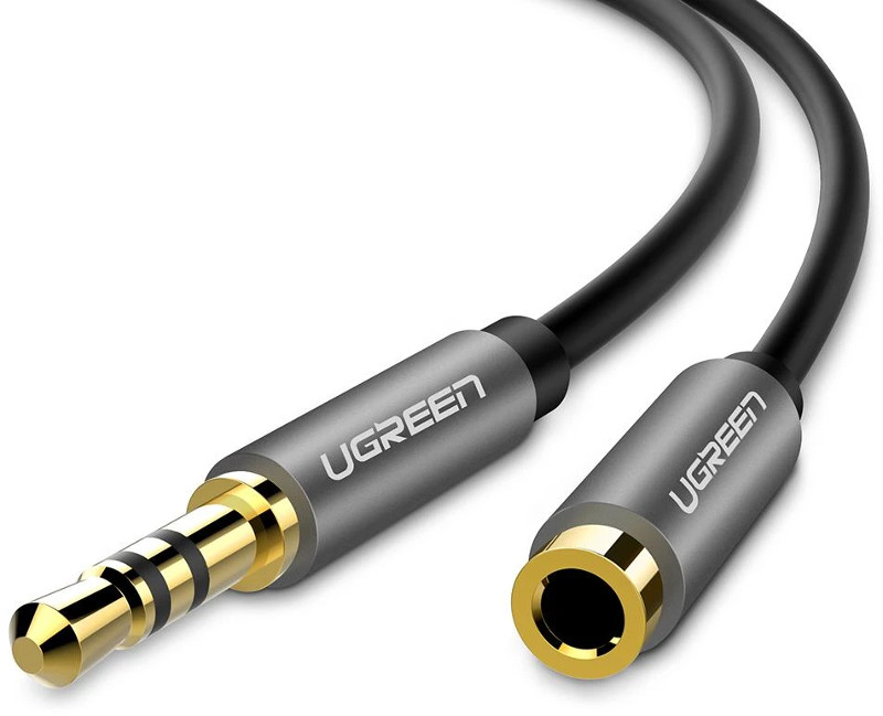 Cablu audio Ugreen AV118, Jack 3.5mm Male la Jack 3.5mm Female, 2 m, Black