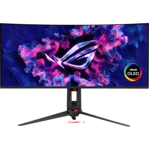 Monitor LED ASUS Gaming ROG Swift PG34WCDN Curbat 34 inch UWQHD QD-OLED 0.03 ms 360 Hz USB-C HDR FreeSync Premium Pro & G-Sync Compatible