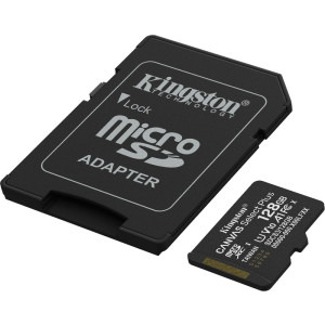 Kingston Micro SDXC, 128GB, Clasa 10, UHS-I U1, V10, A1 + Adaptor SD
