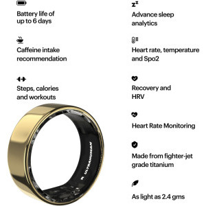 Ultrahuman Ring AIR, Bionic Gold 14