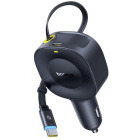 Incarcator auto Baseus PrimeTrip VR2, 2x USB-C, 30 W, Cablu integrat, Black