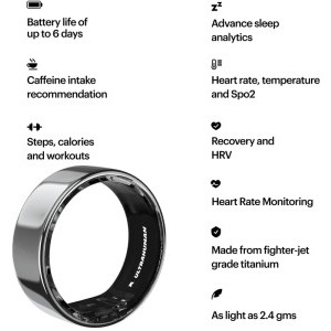 Ultrahuman Ring AIR, Raw Titanium 11