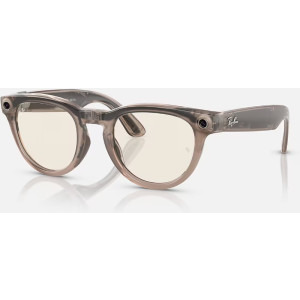 Ray-Ban Meta Headliner Gen 1 32GB Shiny Warm Stone/Clear Dark Green Transitions Low Bridge Fit