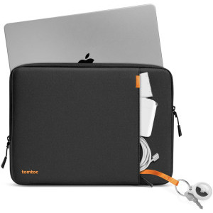 Tomtoc Husa laptop Apple MacBook Pro 16, 15.6-16 inch, Defender-A13, protectie de grad militar, culoare negru