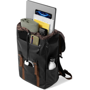Tomtoc Rucsac laptop 15.6 inch Vintpack-TA1, capacitate 22L, fermoare YKK, catarame Duraflex, culoare negru