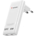 Incarcator retea Verbatim 32355, 2x USB-C, Quick Charge 65 W, GaN, White