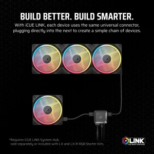 Corsair iCUE Link LX120-R RGB Reversed Expansion Kit 120mm Black