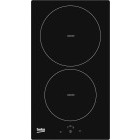 Plita incorporabila Beko HDMI32400DT, Inductie, 2 zone de gatit, Booster, Timer, Control touch, Stop & Go, Indicator caldura reziduala, 30 cm, Negru