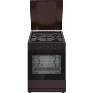Aragaz Heinner HFSC-SME66IBRW, 4 arzatoare, Gaz, Dispozitiv de siguranta, 60 cm, Maro