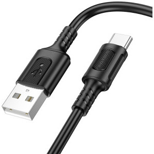 Cablu de date / adaptor Borofone BX111 Feliz, USB Male la USB-C Male, 1 m, Black, amperaj maxim suportat 3A