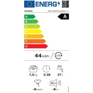 Heinner HWM-HME7012IVSMA+++, Slim, 7 kg, 1200 RPM, Clasa A, Inverter, Alb