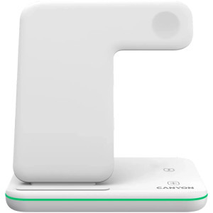 Canyon 3-in-1 WS-303, Wireless Qi Fast Charge 15 W White