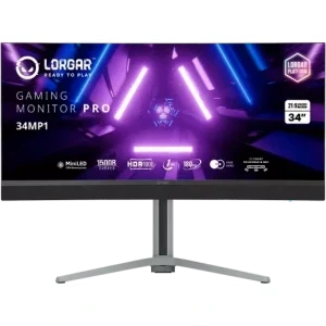 Monitor LED LORGAR Gaming 34MP1 Curbat 34 inch Mini LED UWQHD VA 1 ms 180 Hz HDR FreeSync & G-Sync Compatible