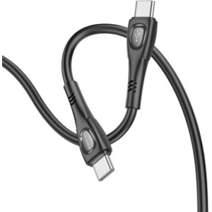 Cablu de date / adaptor Borofone BX98, USB-C Male la USB-C Male, 60 W, 1 m, Black