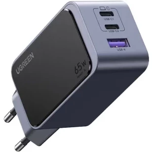 Ugreen X553, 2x USB-C, 1x USB, Quick Charge 65 W, GaN, Grey