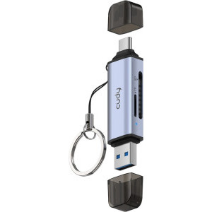 CUDY UH200 USB-C 3.2 Gen 1 + USB-A 3.2 Gen 1 la SD/TF, Silver Gray