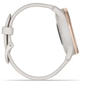 Garmin Vivomove Trend, Silicone band, Peach Gold Stainless Steel Bezel cu carcasa Ivory Case