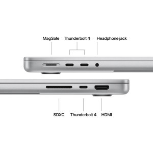 Apple 14.2'' MacBook Pro 14 Liquid Retina XDR, Apple M4 chip (10-core CPU), 24GB, 512GB SSD, Apple M4 10-core GPU, macOS, Silver, INT keyboard, 2024