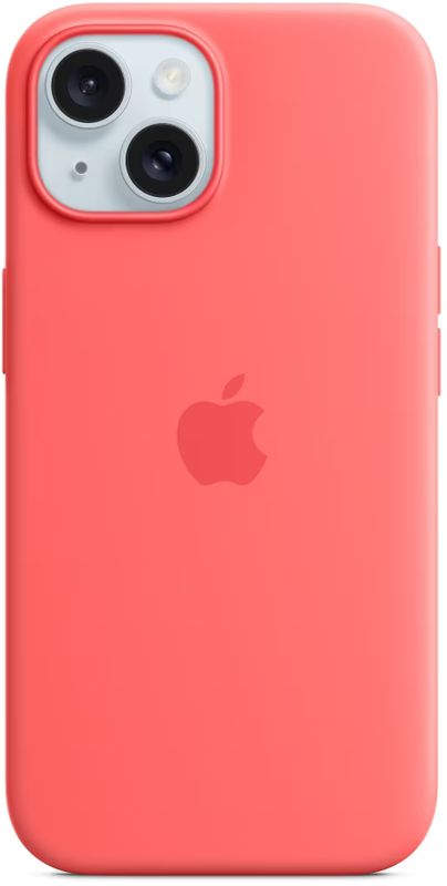 Apple Protectie pentru spate, material silicon pentru iPhone 15, culoare Guava