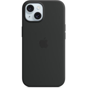 Apple Protectie pentru spate, material silicon, cu MagSafe pentru iPhone 15 Plus, culoare Black