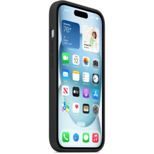 Apple Protectie pentru spate, material silicon, cu MagSafe pentru iPhone 15 Plus, culoare Black